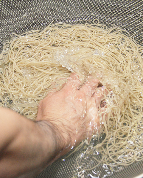 Owner Kazuhiro Horibe making Soba
